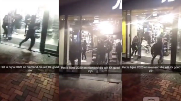 Na Londen en Brussel nu ook JD Sports in Amsterdam 'getrakteerd' op plunderend tuig