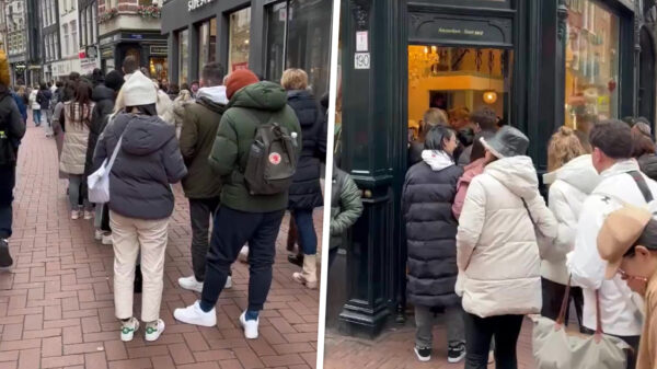TikTokkers zijn knettergek: urenlang in de rij voor een stroopwafel van 13 euro in Amsterdam