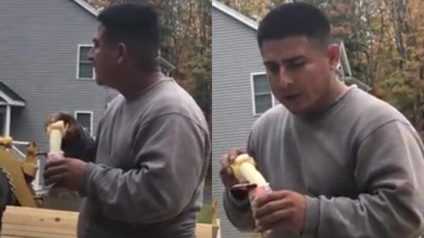 Als je baas tijdens de lunch zijn lepel is vergeten