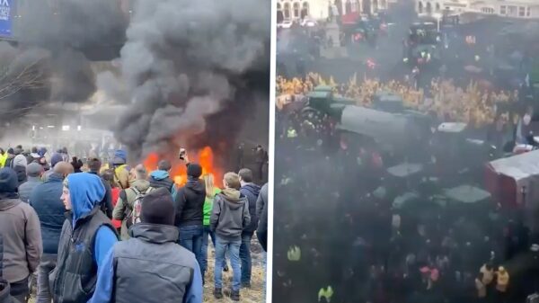 Chaos in Brussel door boerenprotesten: brandstichting, vernieling en traangas
