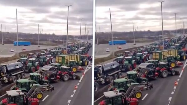 Belgische boeren blokkeren A2 bij grensovergang Eijsden in protest tegen Europese "Green Deal"
