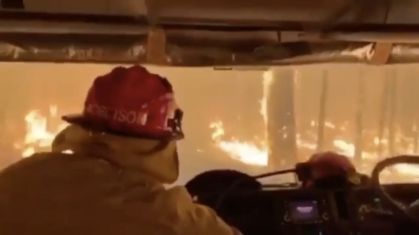 Bizar: Australische brandweer rijdt door extreme bosbranden in New South Wales