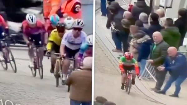 Treurige toeschouwer in België gooit bier over renster Marianne Vos