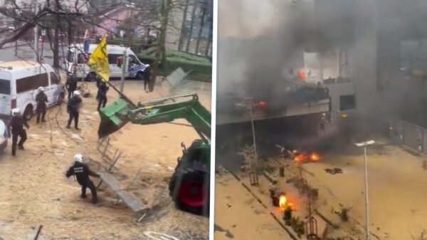 Boze boeren veroorzaken totale chaos in Brussel, politie zet traangas in