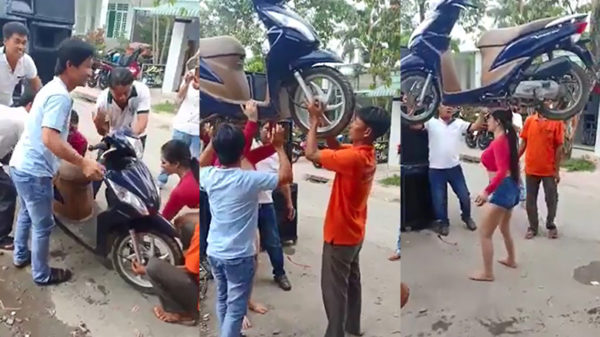 Dit is voor een vrouw de veiligste manier om op een scooter te rijden