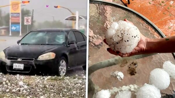 Hagelstenen groter dan tennisballen vielen in de Mexicaanse staat Coahuila uit de lucht