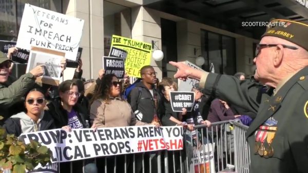 Veteraan over anti-Trumpdemonstratie: "Geef me een gun, dan schiet ik die eikels neer"