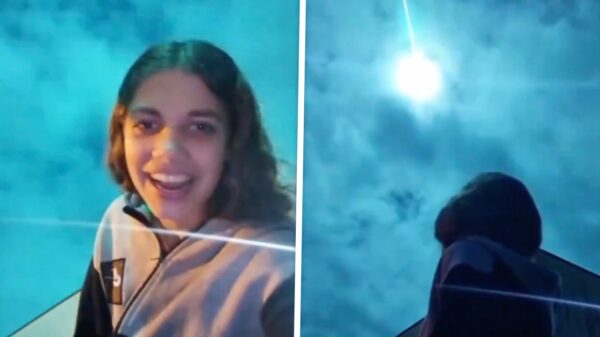 Zij heeft sowieso de mooiste video van de meteoor in Portugal