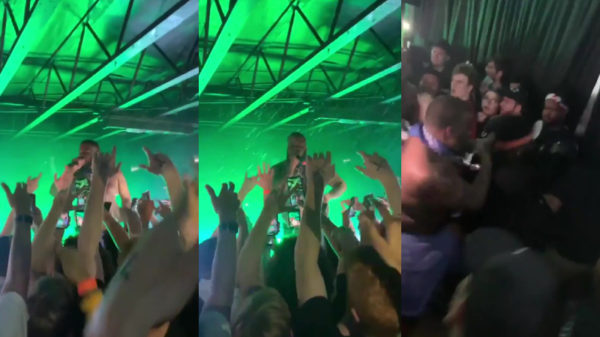 Een biertje naar een rapper gooien is in Amerika niet geheel zonder risico