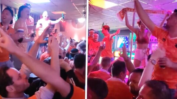Ook stripclubs op de Reeperbahn hadden het druk met feestende oranjefans