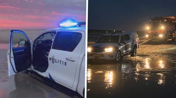 Politieauto van strand Kijkduin getakeld nadat agente behoorlijke inschattingsfout maakt