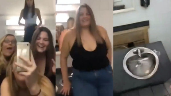 Vriendin krijgt het voor elkaar om per ongeluk een openbaar toilet slopen