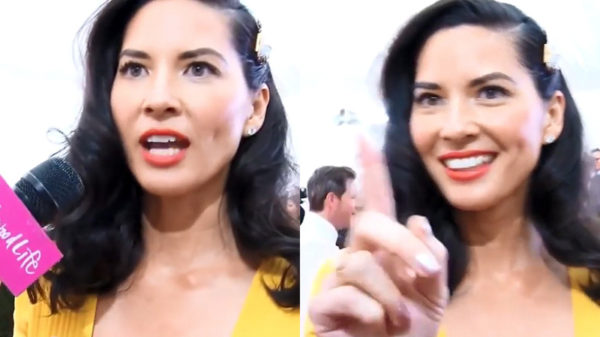 Olivia Munn is niet zo blij als een ijverige cameraman een close-upje filmt