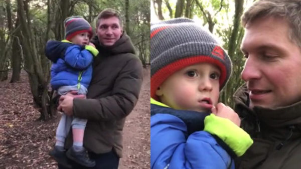 Leuk hoor papa, dat bos, maar laat me nou die flamoesjes eens zien