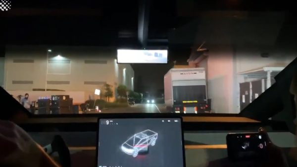 Zo ziet een ritje in Tesla's Cybertruck er dus uit