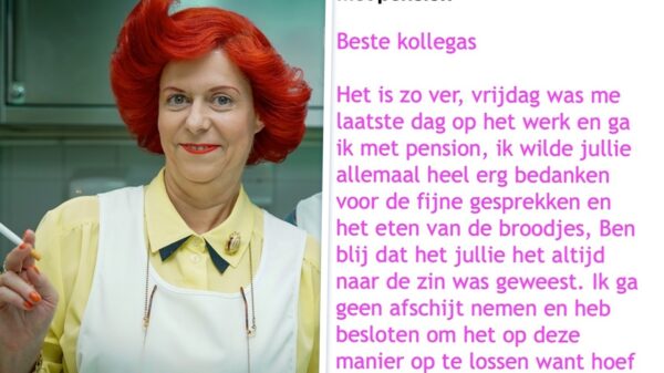 Kantinejuffrouw gaat na 30 jaar met pensioen maar heeft geen zin om afscheid te nemen