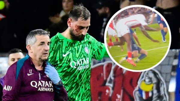 10 hechtingen voor PSG-keeper Donnarumma na monsterlijke trap in z'n gezicht