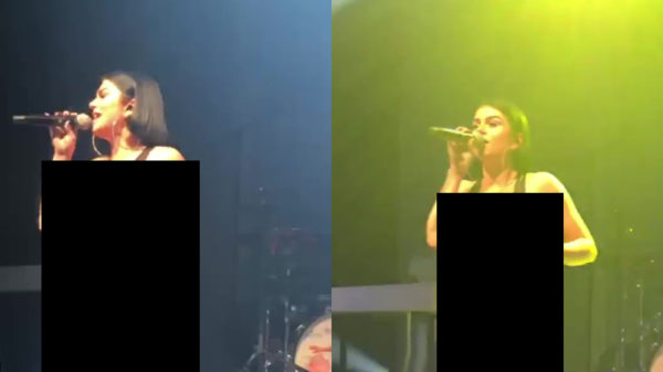 Haar optreden in Tivoli deed Roxeanne Hazes in een spannend pakje