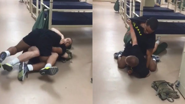 Gevecht wordt behoorlijk ongemakkelijk als iemand vol in zijn cojones wordt geknepen