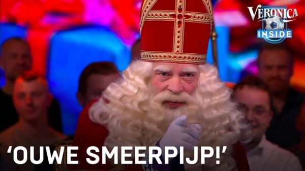 Ook dit jaar schoof de grofgebekte Sinterklaas gezellig aan bij Veronica Inside