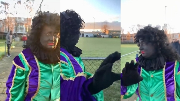 Zwarte Pieten ook lastiggevallen tijdens een gezellig potje voetbal voor kinderen