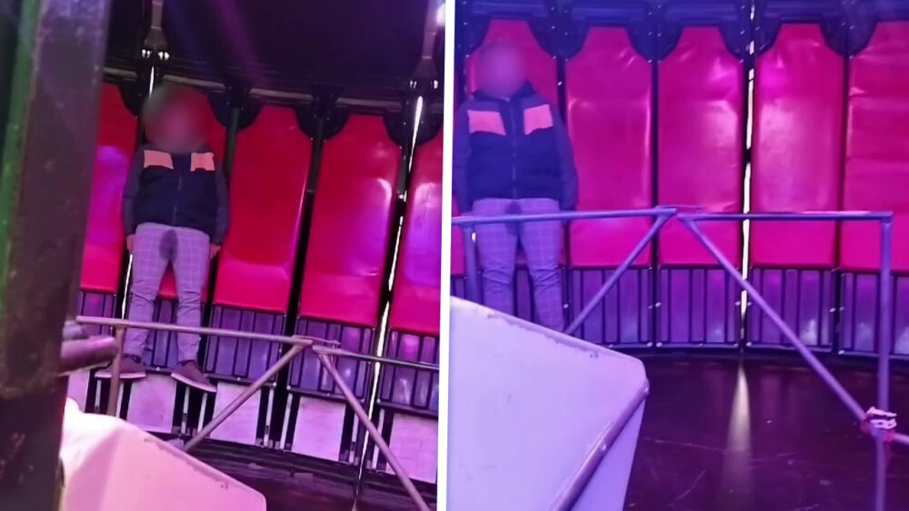 Als je maatje het iets te spannend vindt in de draaiende kermisattractie 'Gravitron'