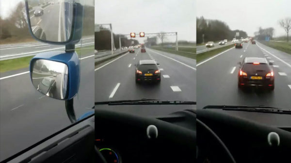 Verkeershufter op A15 laat vrachtwagen niet invoegen én gaat lekker op de rem staan