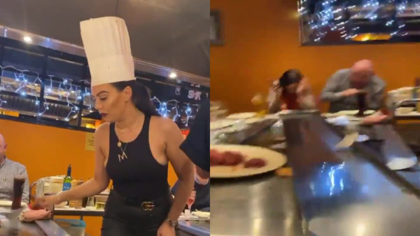 Jongedame gooit iets te hard met haar eitje