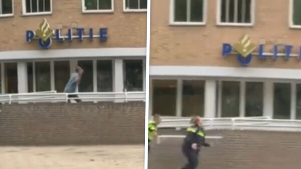Man bekogelt politiebureau met baksteen, internet vooral verbaasd over conditie van volslanke agente