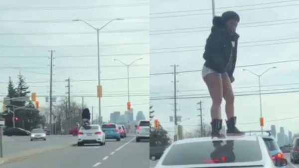 Pas op kerel, er zit een boze vrouw op je autodak