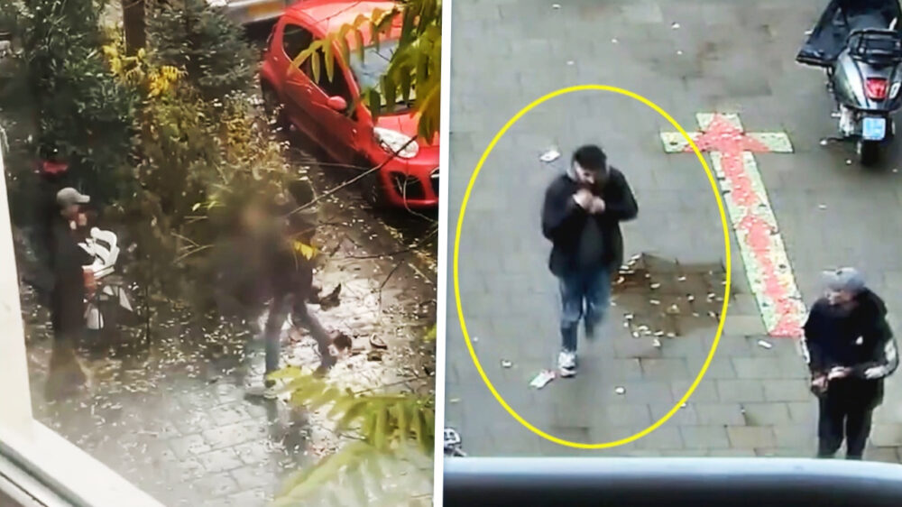 Lachend tweetal gefilmd dat uit het niets een man mishandelt in Amsterdam-West