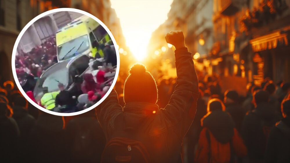 Liverpool-fans omver gekegeld door maniak die vol gas op menigte inrijdt