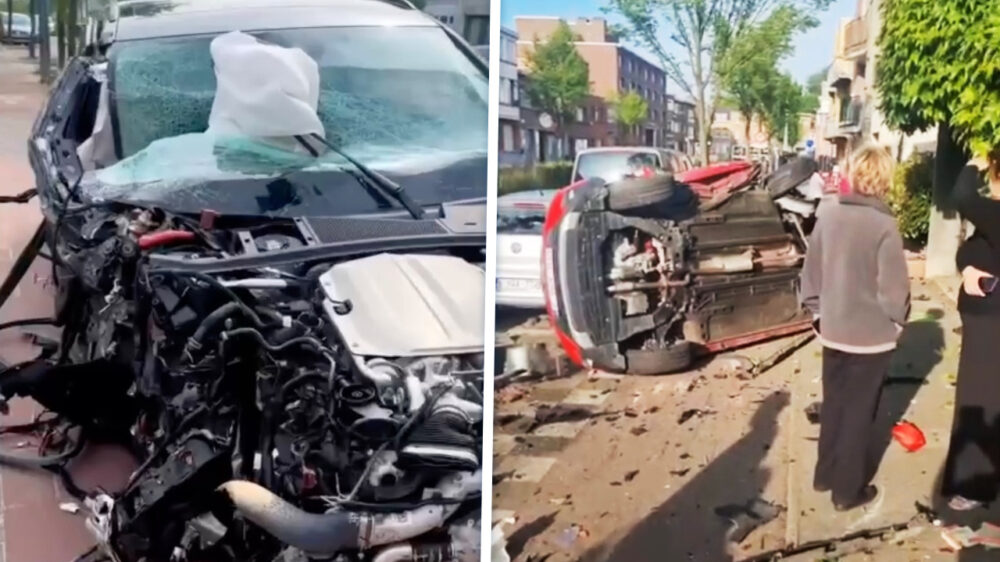 20-jarige sloopt halve straat in Hoboken met gehuurde Audi RS6