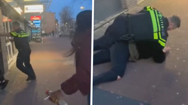 Agent uitgekafferd door omstanders omdat hij dame niet zo voorzichtig aanpakt