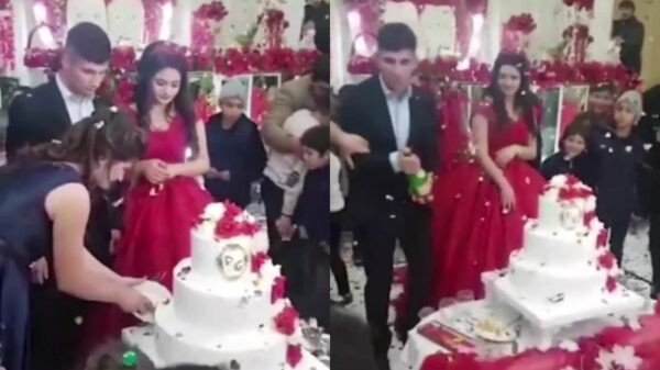 Deze kerel heeft zo te zien echt zin in zijn huwelijk