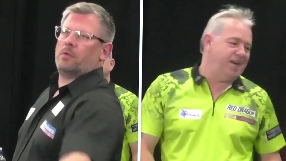 Professionele smeerkees en pijltjesgooier James Wade laat er wéér eentje vliegen
