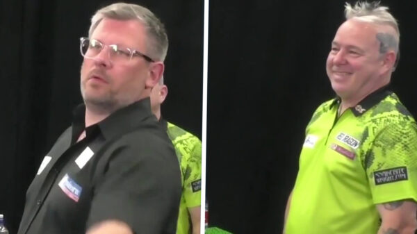 Professionele smeerkees en pijltjesgooier James Wade laat er wéér eentje vliegen