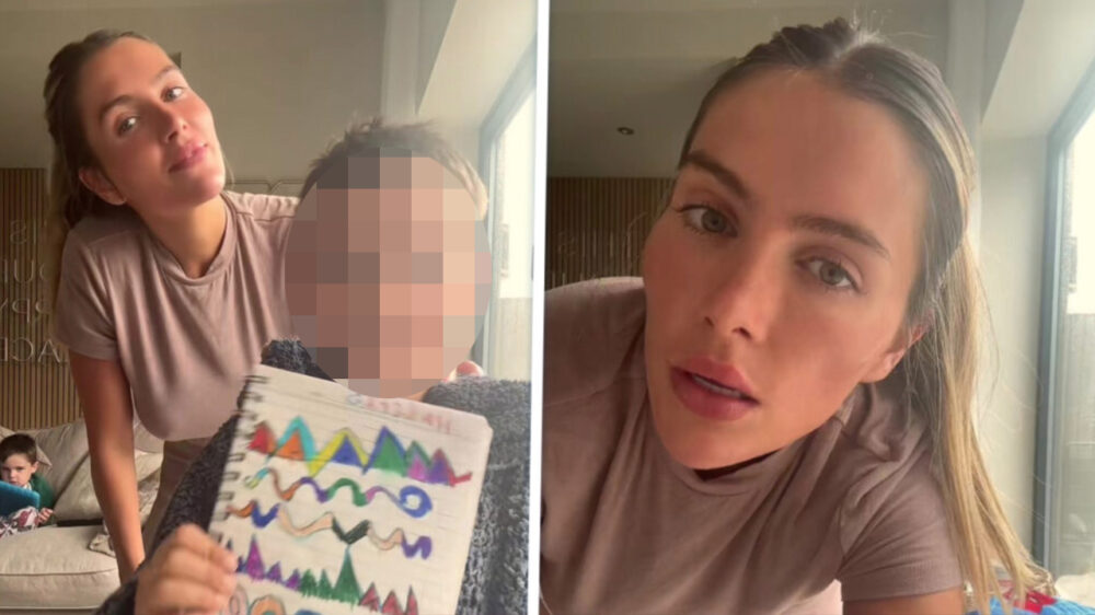 Joanne doet TikTok-trend omdat haar zoontje trots z'n tekeningen wil laten zien