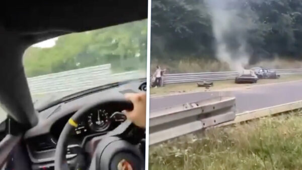 Bizarre crash tussen Porsche GT3 RS en BMW M2 op de Nürburgring