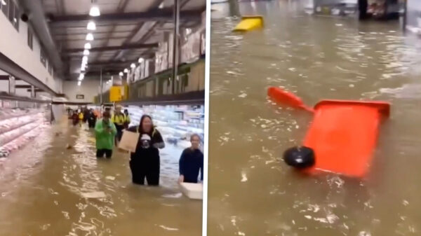 Supermarkten in Texas volledig overstroomd na extreme regenval