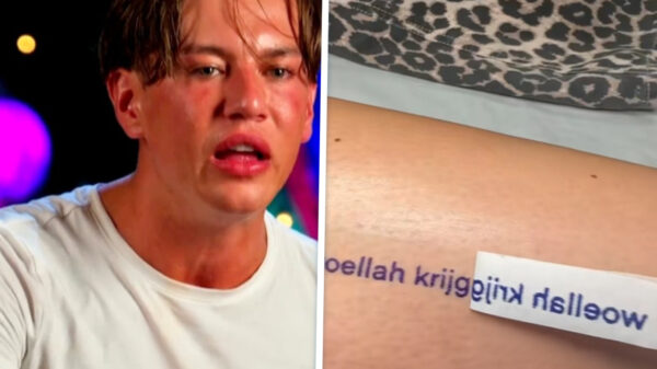 Ex On The Beach-fan vereeuwigt mentale inzinking van Henk op haar kuit