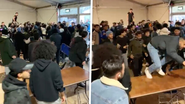 Massale knokpartij tussen asielzoekers waarbij de stoelen door de lucht vliegen