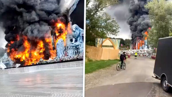 Hoofdpodium van festival Tomorrowland staat compleet in de fik