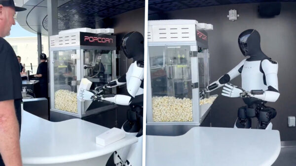 Tesla traint popcorn-robot voor dineropening in Hollywood