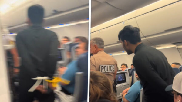 Arrestant met kort lontje valt agent van achteren aan in vliegtuig