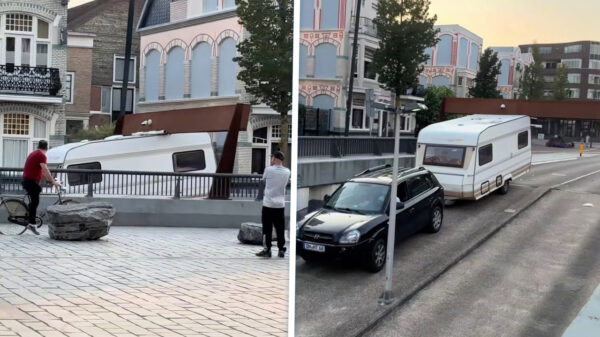 Duitser rijdt met z'n caravan een parkeergarage in Vlissingen binnen