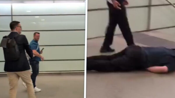 Islamcriticus Tommy Robinson slaat man knock-out op treinstation in London