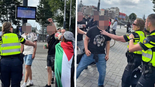 Politie voorkomt vechtpartij tussen Ajax-fans en pro-Palestijnse demonstranten