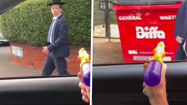 Clowns uit Manchester spuiten orthodoxe Joden nat en filmen stunt voor likes