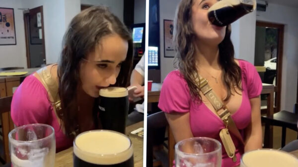 Het bewijs dat je een biertje het beste met tenminste 1 hand kunt atten